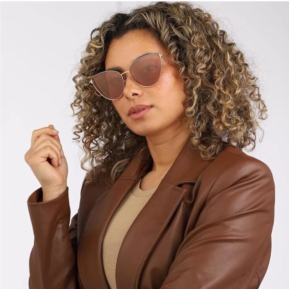 Tom Ford Cat Eye‎ Sunglasses Gold Brown Lens New Made in Italy